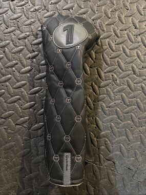 TaylorMade Black Quilted Driver Headcover with Gray Stitching